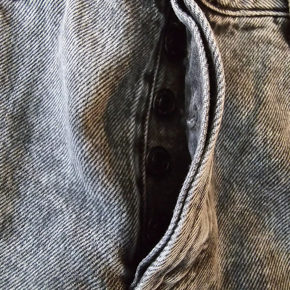 Free People Jeans Women's 24 Maggie Mid-Rise Straight Charcoal Distress NWT - Picture 4 of 14